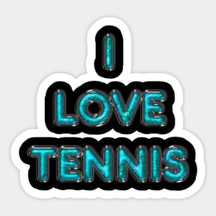 I Love Tennis - Turquoise Sticker